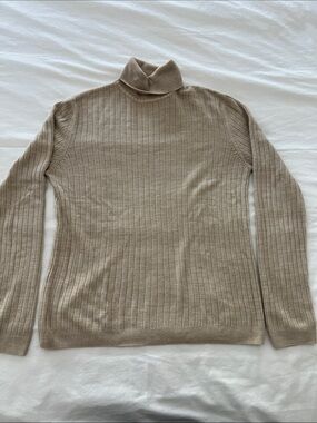Jennifer Moore Classic Ribbed Turtleneck - Taupe